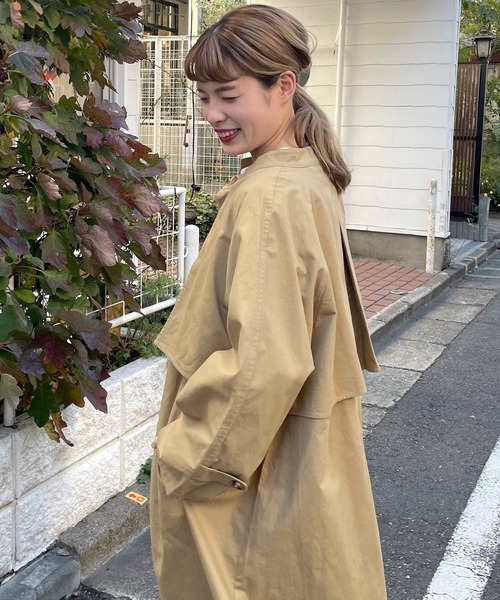 w closet(ダブルクローゼット)の「ノーカラートレンチコート(トレンチコート・レディース・ベージュ/ピンク/ライム・FREE)」の16枚目の写真