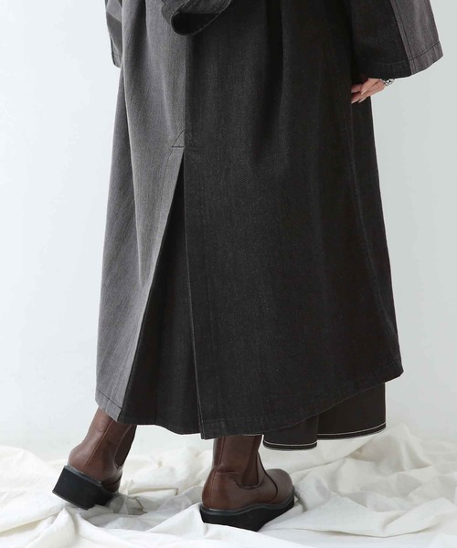 osharewalker（オシャレウォーカー）の「【廃盤】『配色デニムトレンチコート』（トレンチコート・レディース・ブラック・FREE）」の8枚目の写真