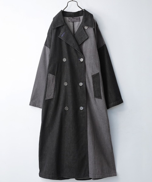 osharewalker（オシャレウォーカー）の「【廃盤】『配色デニムトレンチコート』（トレンチコート・レディース・ブラック・FREE）」の22枚目の写真