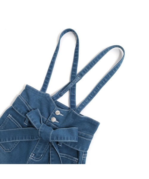 JENNI love（ジェニィラブ）の「サス&リボン付きデニムサロペ（サロペット/オーバーオール・キッズ・サックスブルー/ブルー・130cm/140cm/150cm/160cm）」の14枚目の写真