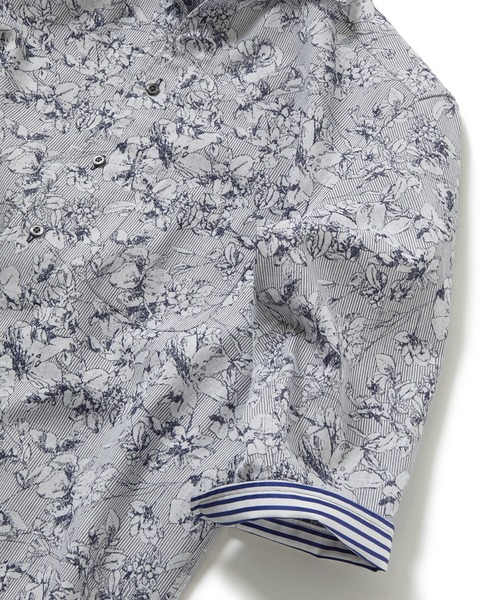 MEN'S BIGI（メンズビギ）の「フラワージャガードカッタウェイシャツ（シャツ/ブラウス・メンズ・ネイビー/ホワイト/ピンク・01/02/03/04）」の12枚目の写真