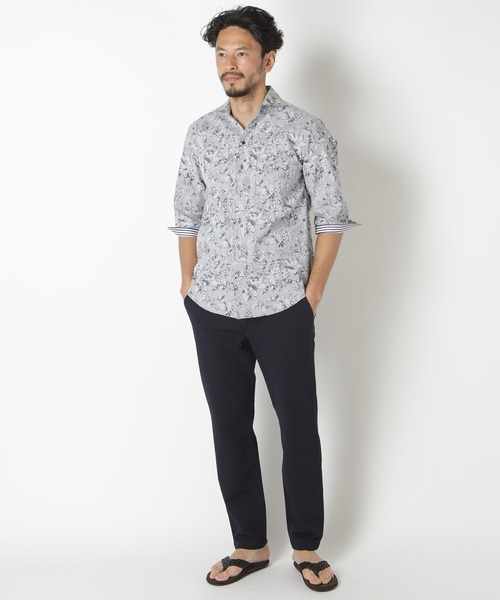 MEN'S BIGI（メンズビギ）の「フラワージャガードカッタウェイシャツ（シャツ/ブラウス・メンズ・ネイビー/ホワイト/ピンク・01/02/03/04）」の7枚目の写真