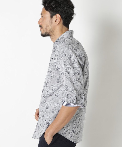 MEN'S BIGI（メンズビギ）の「フラワージャガードカッタウェイシャツ（シャツ/ブラウス・メンズ・ネイビー/ホワイト/ピンク・01/02/03/04）」の5枚目の写真