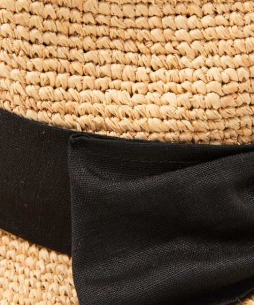 CONTROL FREAK（コントロールフリーク）の「CONTROL FREAK(コントロールフリーク)ニュアンスラフィアHAT（ハット・レディース・ブラック/ライトベージュ・FREE）」の7枚目の写真