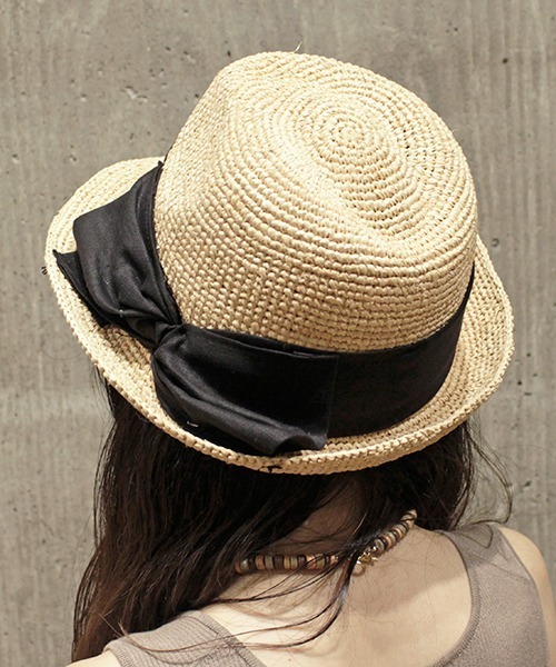 CONTROL FREAK（コントロールフリーク）の「CONTROL FREAK(コントロールフリーク)ニュアンスラフィアHAT（ハット・レディース・ブラック/ライトベージュ・FREE）」の12枚目の写真