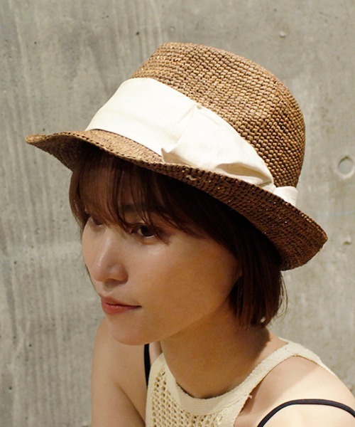 CONTROL FREAK（コントロールフリーク）の「CONTROL FREAK(コントロールフリーク)ニュアンスラフィアHAT（ハット・レディース・ブラック/ライトベージュ・FREE）」の13枚目の写真