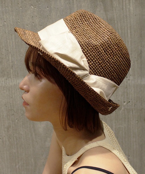 CONTROL FREAK（コントロールフリーク）の「CONTROL FREAK(コントロールフリーク)ニュアンスラフィアHAT（ハット・レディース・ブラック/ライトベージュ・FREE）」の14枚目の写真