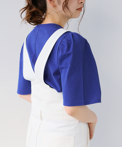 Simplicite（サンプリシテ）の「パフスリーブTee（Tシャツ/カットソー・レディース・ホワイト/ブラック/ブルー・FREE）」の8枚目の写真