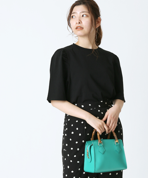 Simplicite（サンプリシテ）の「パフスリーブTee（Tシャツ/カットソー・レディース・ホワイト/ブラック/ブルー・FREE）」の9枚目の写真