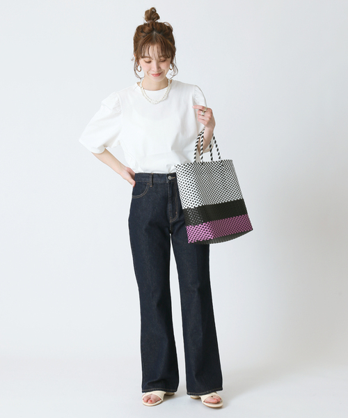 Simplicite（サンプリシテ）の「パフスリーブTee（Tシャツ/カットソー・レディース・ホワイト/ブラック/ブルー・FREE）」の15枚目の写真