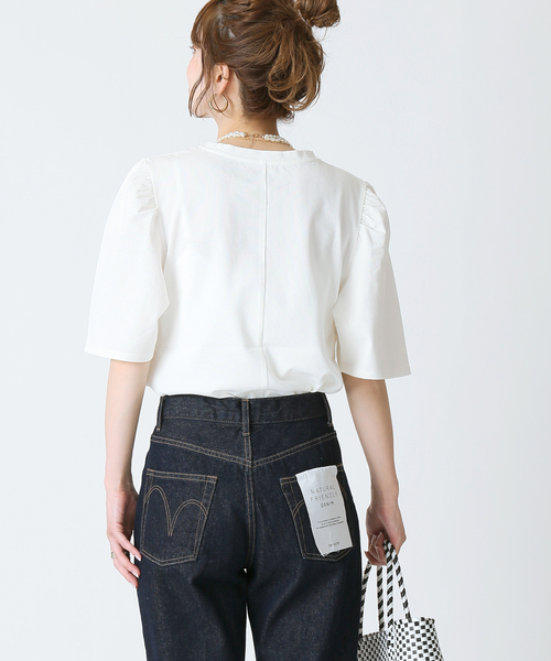 Simplicite（サンプリシテ）の「パフスリーブTee（Tシャツ/カットソー・レディース・ホワイト/ブラック/ブルー・FREE）」の17枚目の写真