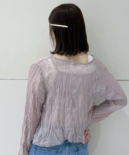 flower（フラワー）の「ウォータリーワッシャーセットトップ（アンサンブル・レディース・ベージュ/アイボリー・FREE）」の9枚目の写真