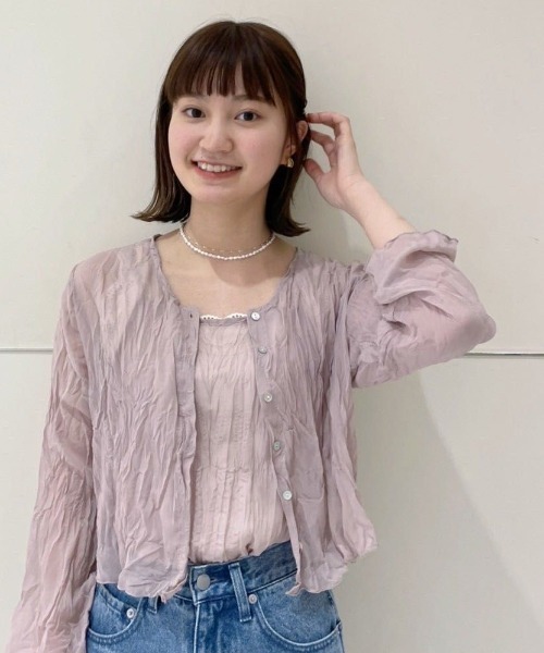 flower（フラワー）の「ウォータリーワッシャーセットトップ（アンサンブル・レディース・ベージュ/アイボリー・FREE）」の14枚目の写真