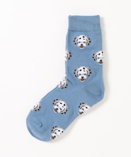 emesuelee（エメスーリー）の「アニマルフェイスソックス レディース ショート 犬（ソックス/靴下・レディース・ブラウン/カーキ/ピンク/ブルー/アイボリー/ホワイト/ブラック/グリーン/レッド/キャメル・フリー）」の7枚目の写真