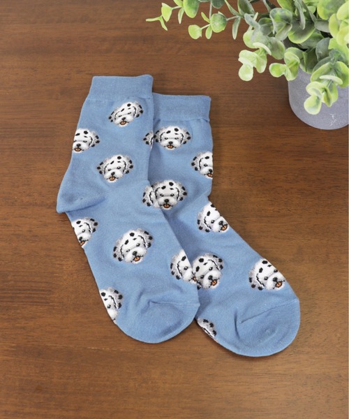 emesuelee（エメスーリー）の「アニマルフェイスソックス レディース ショート 犬（ソックス/靴下・レディース・ブラウン/カーキ/ピンク/ブルー/アイボリー/ホワイト/ブラック/グリーン/レッド/キャメル・フリー）」の12枚目の写真