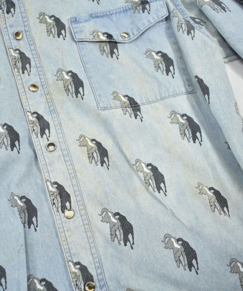 Wrangler(ラングラー)の「【ヴィンテージ古着】90s Wrangler/ラングラー 馬柄 デニムシャツ(シャツ/ブラウス・メンズ・ブルー・LARGE)」の12枚目の写真