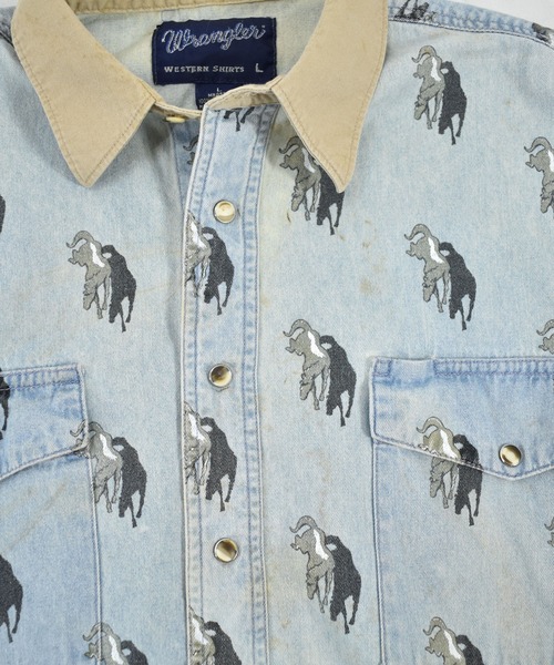Wrangler(ラングラー)の「【ヴィンテージ古着】90s Wrangler/ラングラー 馬柄 デニムシャツ(シャツ/ブラウス・メンズ・ブルー・LARGE)」の10枚目の写真