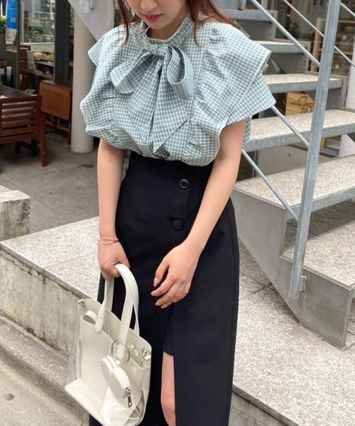 one after another NICE CLAUP(ワンアフターアナザーナイスクラップ)の「2wayボウタイブラウス(シャツ/ブラウス・レディース・ブラック/ピンクベージュ/グリーン系その他/オフホワイト・FREE)」の19枚目の写真