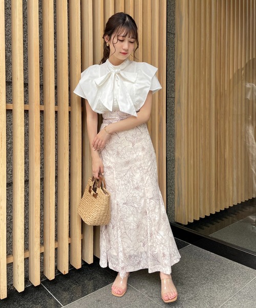 one after another NICE CLAUP(ワンアフターアナザーナイスクラップ)の「2wayボウタイブラウス(シャツ/ブラウス・レディース・ブラック/ピンクベージュ/グリーン系その他/オフホワイト・FREE)」の5枚目の写真