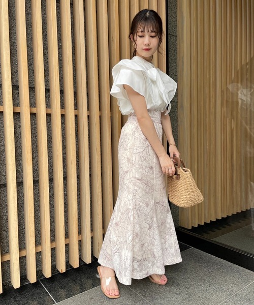 one after another NICE CLAUP(ワンアフターアナザーナイスクラップ)の「2wayボウタイブラウス(シャツ/ブラウス・レディース・ブラック/ピンクベージュ/グリーン系その他/オフホワイト・FREE)」の6枚目の写真
