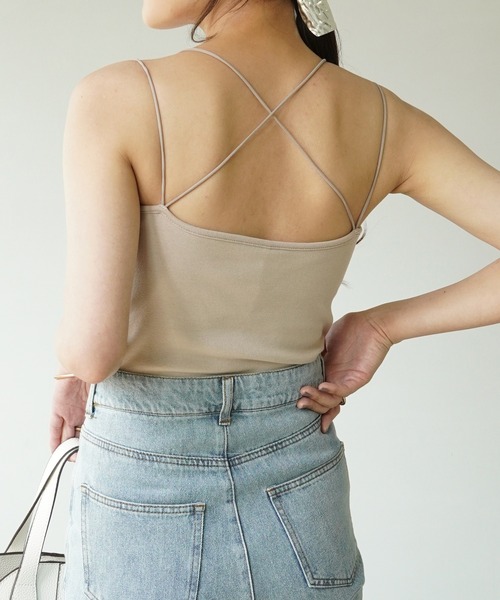 IAMUSE(アイアミューズ)の「【IAMUSE】バッククロスカップインキャミソール S0678(キャミソール・レディース・グリーン/ブラック/オフホワイト/ベージュ・FREE)」の20枚目の写真