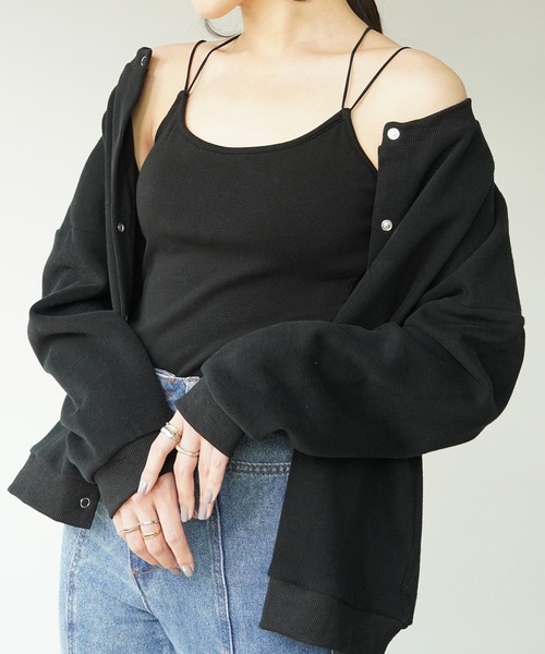 IAMUSE(アイアミューズ)の「【IAMUSE】バッククロスカップインキャミソール S0678(キャミソール・レディース・グリーン/ブラック/オフホワイト/ベージュ・FREE)」の5枚目の写真