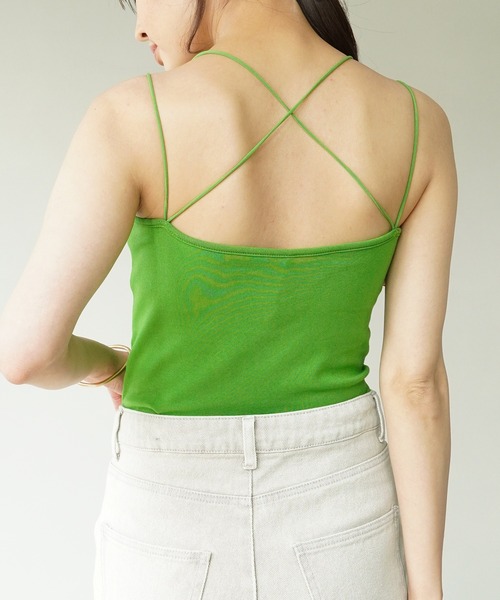 IAMUSE(アイアミューズ)の「【IAMUSE】バッククロスカップインキャミソール S0678(キャミソール・レディース・グリーン/ブラック/オフホワイト/ベージュ・FREE)」の8枚目の写真