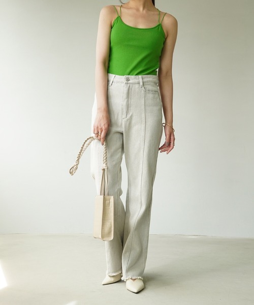 IAMUSE(アイアミューズ)の「【IAMUSE】バッククロスカップインキャミソール S0678(キャミソール・レディース・グリーン/ブラック/オフホワイト/ベージュ・FREE)」の9枚目の写真