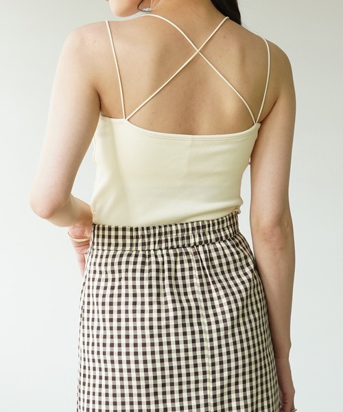 IAMUSE(アイアミューズ)の「【IAMUSE】バッククロスカップインキャミソール S0678(キャミソール・レディース・グリーン/ブラック/オフホワイト/ベージュ・FREE)」の14枚目の写真