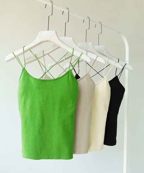 IAMUSE(アイアミューズ)の「【IAMUSE】バッククロスカップインキャミソール S0678(キャミソール・レディース・グリーン/ブラック/オフホワイト/ベージュ・FREE)」の17枚目の写真