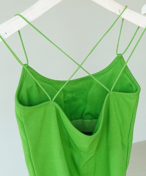 IAMUSE(アイアミューズ)の「【IAMUSE】バッククロスカップインキャミソール S0678(キャミソール・レディース・グリーン/ブラック/オフホワイト/ベージュ・FREE)」の18枚目の写真