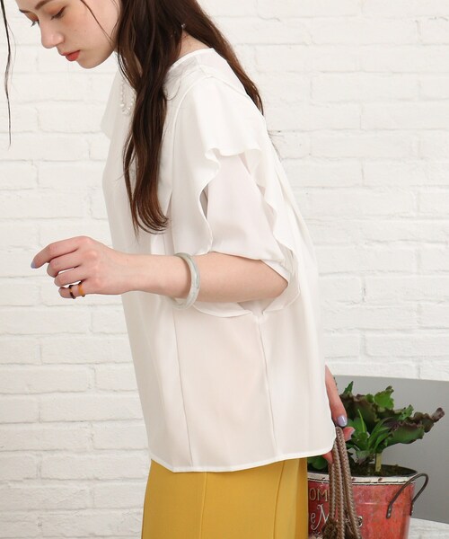 Cutie Blonde（キューティーブロンド）の「◆【プチプラ】肩フリルブラウス（シャツ/ブラウス・レディース・ブラック/オフホワイト/ライトパープル・01/02/03）」の20枚目の写真