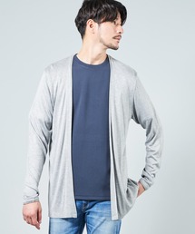 ノーカラーレーヨンカーディガン
