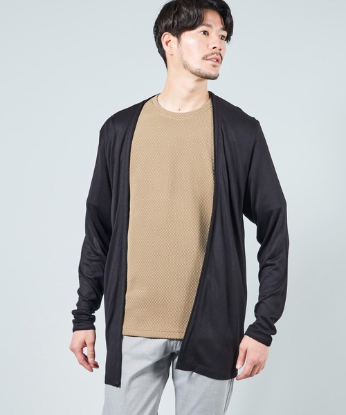 TETE HOMME（テットオム）の「ノーカラーレーヨンカーディガン（カーディガン/ボレロ・メンズ・ブラック/グレー/サンドベージュ・MEDIUM/LARGE/X-LARGE）」の19枚目の写真