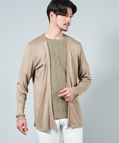 TETE HOMME（テットオム）の「ノーカラーレーヨンカーディガン（カーディガン/ボレロ・メンズ・ブラック/グレー/サンドベージュ・MEDIUM/LARGE/X-LARGE）」の20枚目の写真