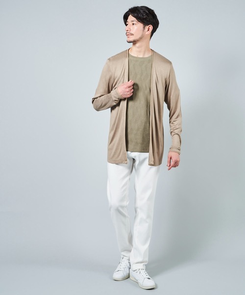 TETE HOMME（テットオム）の「ノーカラーレーヨンカーディガン（カーディガン/ボレロ・メンズ・ブラック/グレー/サンドベージュ・MEDIUM/LARGE/X-LARGE）」の5枚目の写真