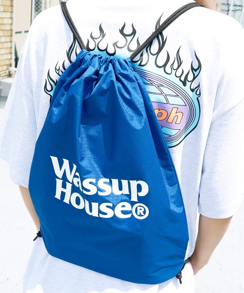 ROOPTOKYO（ループトウキョウ）の「Wassup House/ワサップハウス GYM BAG ナップサック（バックパック/リュック・メンズ・ブルー/ブラック・FREE）」の17枚目の写真