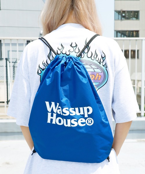ROOPTOKYO（ループトウキョウ）の「Wassup House/ワサップハウス GYM BAG ナップサック（バックパック/リュック・メンズ・ブルー/ブラック・FREE）」の16枚目の写真