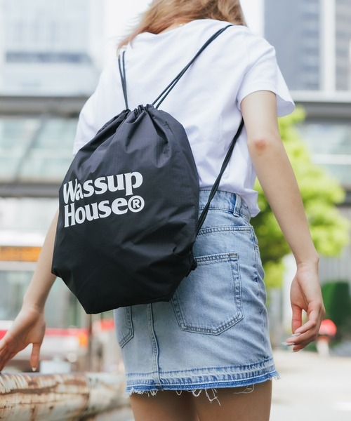 ROOPTOKYO（ループトウキョウ）の「Wassup House/ワサップハウス GYM BAG ナップサック（バックパック/リュック・メンズ・ブルー/ブラック・FREE）」の21枚目の写真