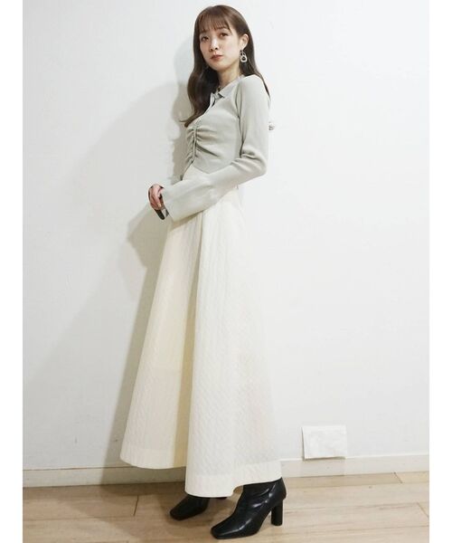 MERCURYDUO（マーキュリーデュオ）の「キルティングジャガードフレアスカート（スカート・レディース・ブラウン/グレー/アイボリー・SMALL/MEDIUM）」の21枚目の写真