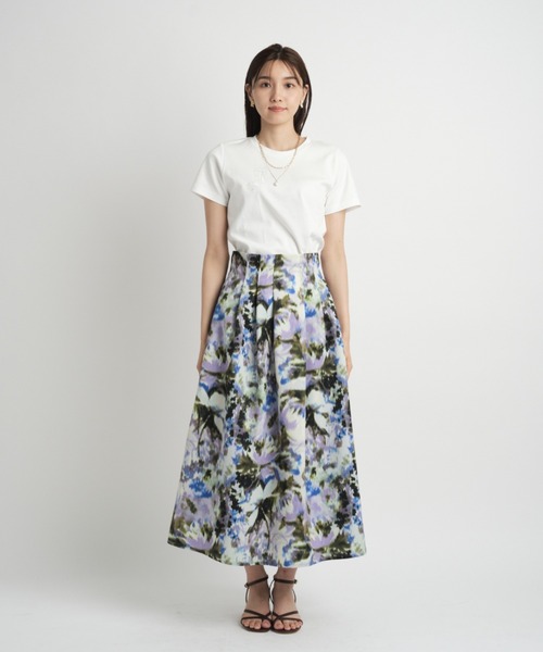 JUSGLITTY（ジャスグリッティー）の「ほぐしフラワープリントスカート（スカート・レディース・ブルー/イエロー・1/0/2）」の10枚目の写真