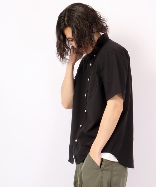 GLOVE HOUSE（グローブハウス）の「リラックスストレッチ オックス 無地ボタンダウン半袖シャツ（シャツ/ブラウス・メンズ・ホワイト/ブラック/ピンク/チェック・M/L/XL）」の15枚目の写真