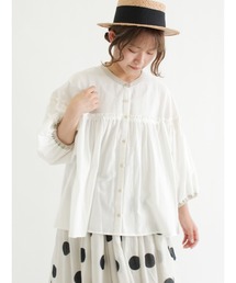 Samansa Mos2 | 配色ギャザーブラウス(シャツ/ブラウス)