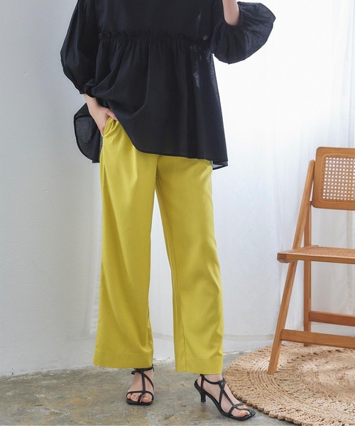 titivate(ティティベイト)の「リラックスハイウエストパンツ(その他パンツ・レディース・ブルーグリーン/オレンジ/ブラウン/ネイビー/イエロー系その他/ピンク/アイボリー/ブラック/グリーン・S/M/L)」の8枚目の写真