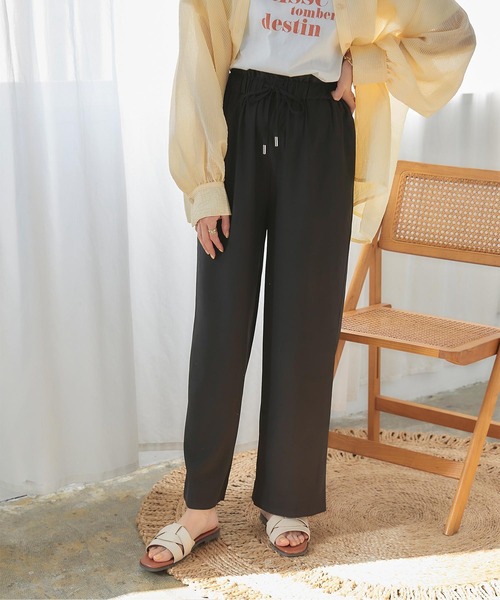 titivate(ティティベイト)の「リラックスハイウエストパンツ(その他パンツ・レディース・ブルーグリーン/オレンジ/ブラウン/ネイビー/イエロー系その他/ピンク/アイボリー/ブラック/グリーン・S/M/L)」の3枚目の写真