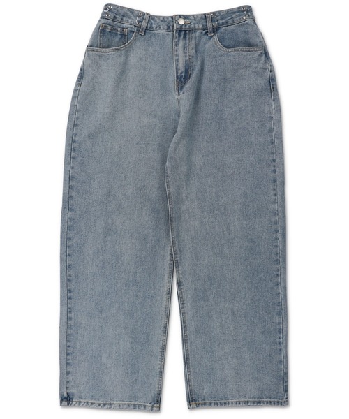 SPINNS（スピンズ）の「ウエストフック付き デニムワイドパンツ（デニムパンツ・レディース・ブラック/サックスブルー・ONESIZE）」の13枚目の写真