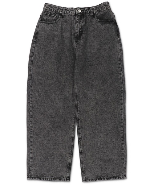 SPINNS（スピンズ）の「ウエストフック付き デニムワイドパンツ（デニムパンツ・レディース・ブラック/サックスブルー・ONESIZE）」の12枚目の写真