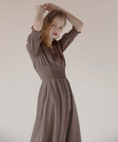 MIELI INVARIANT(ミエリインヴァリアント)の「Sanmarino Color Mix Dress(ワンピース・レディース・ベージュ・FREE)」の6枚目の写真