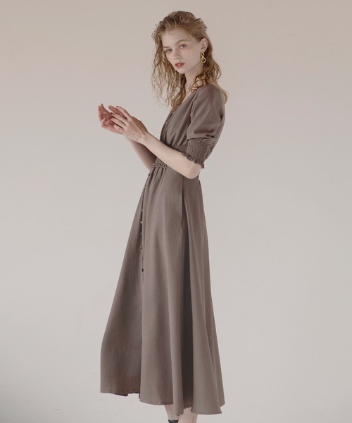 MIELI INVARIANT(ミエリインヴァリアント)の「Sanmarino Color Mix Dress(ワンピース・レディース・ベージュ・FREE)」の5枚目の写真