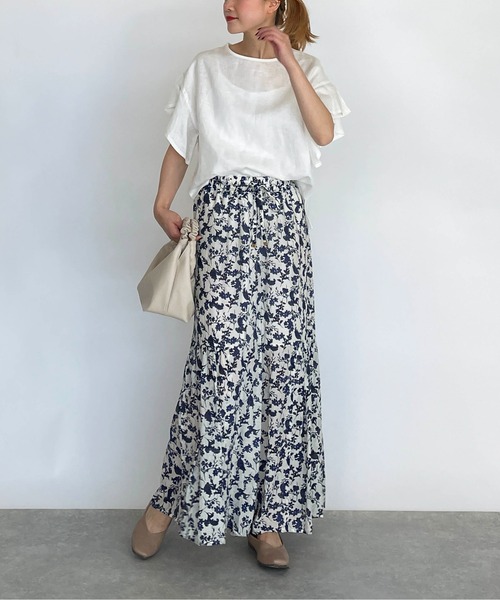 PICCIN（ピッチン）の「サイドギャザー切替えフラワーパンツ（その他パンツ・レディース・ブラック/ブルー・M/L）」の8枚目の写真